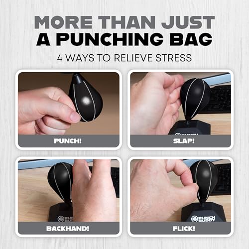 Black Desktop Punching Bag - Stress Relief & Focus Fidget Toy for Office & Study