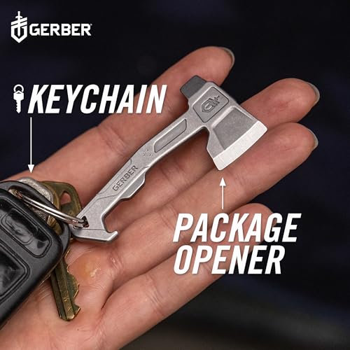 Gerber Black Hatchet Keychain 3-in-1 Multitool with Bottle Opener & Flathead Driver