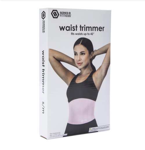 Series 8 Fitness Neoprene Fitness Waist Trimmer for Women & Men Light pink (L/XL), Large-X-Large