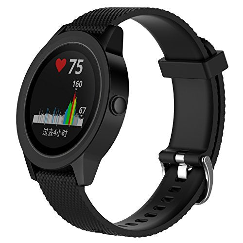 20mm Silicone Replacement Wristband for Garmin Watches - Black, Small