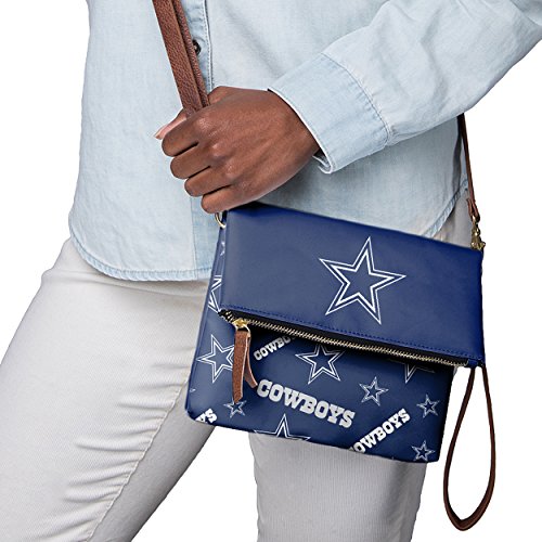 Dallas Cowboys Team Logo Foldover Tote Handbag - One Size