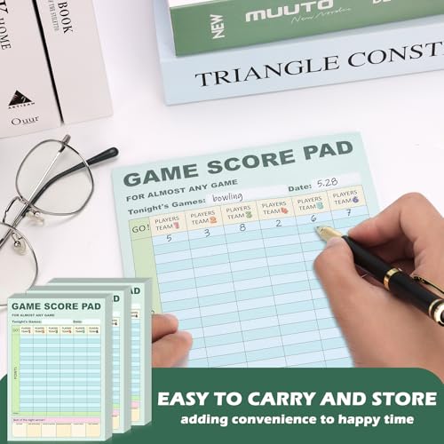 30 Sheets Game Score Pads - Double Sided Score Tracker, 6 x 9 Inch