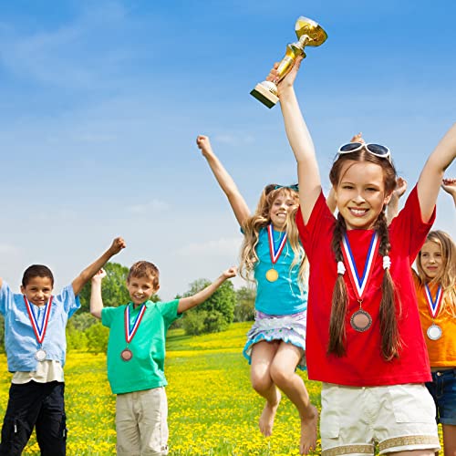 24 Pcs Blank Medals with Neck Ribbons for DIY Awards