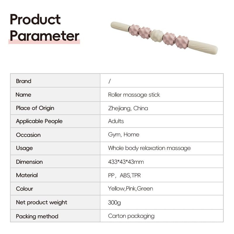 PRUINKLE Pilates Roller Rotatable Pilates Bar ，Home Pilates Roller rotatableble ，Portable Pilates Massage Stick, a Good Helper for Home Exercise