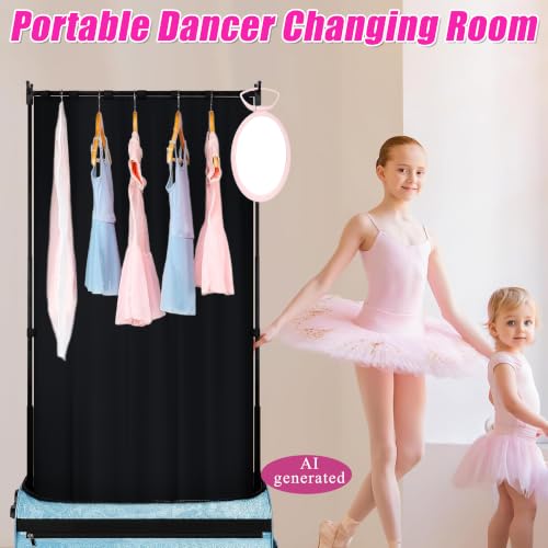 UYEDUJZ Black Privacy Curtain for Dance Bag & Suitcase, Quick Change Screen