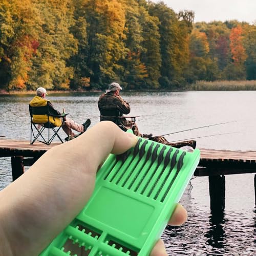 Fishing Hook Holder - Dual-Side ABS Plastic, 20-Position, Blue & Green