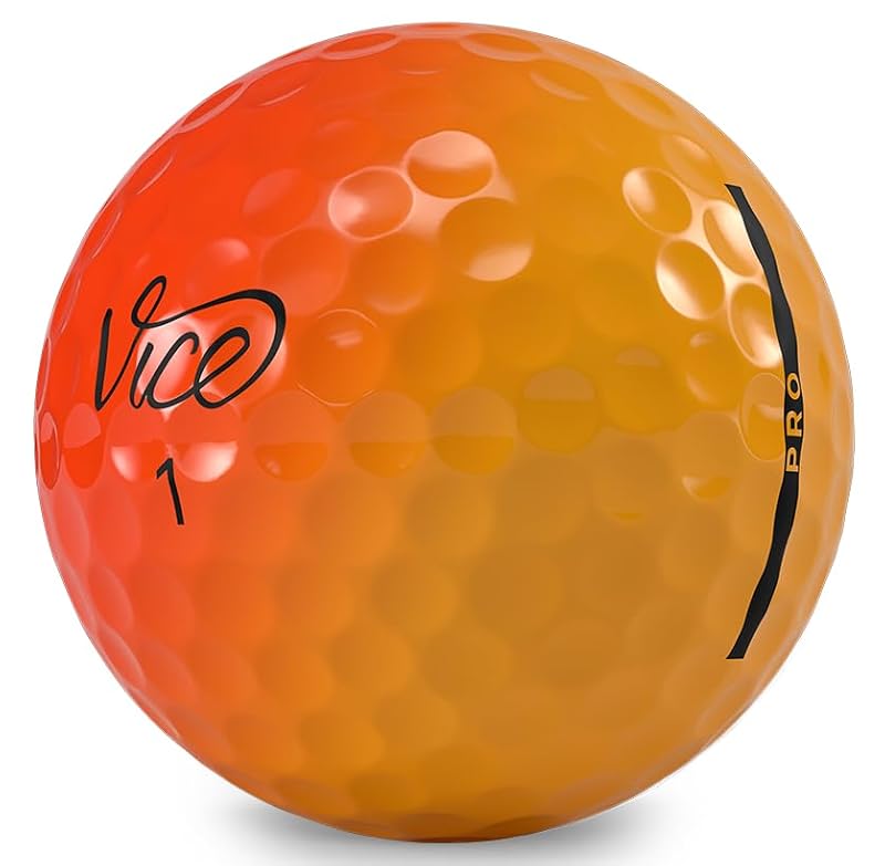 Vice Pro Golf Balls Shade Red Orange - Tour-Level Performance, 3-Piece Urethane Cover, Generation 2