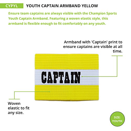 Youth Captain Arm Band – Champion Sports, Yellow, Unisex Teen Size