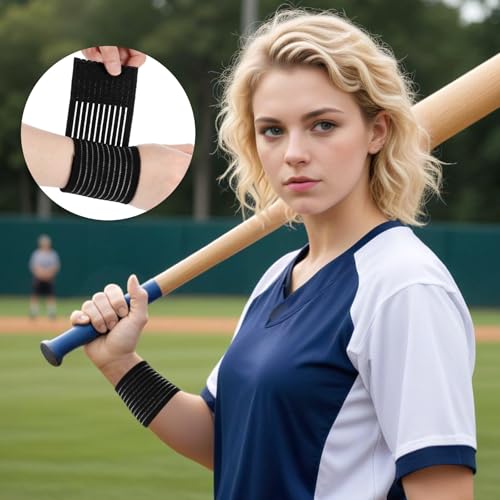 Adjustable Wrist Wraps - 4 PCS Compression Support Bands - Black
