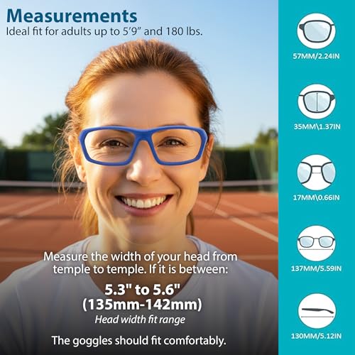 BLUE CUT Sports Protection Goggles, Anti-Fog Lenses Safety Glasses for Basketball, Pickleball and All Outdoor Sports