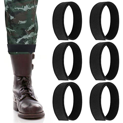 Boot Blousers - Elastic Ankle Strap Blousing Straps, 6 Pcs Black