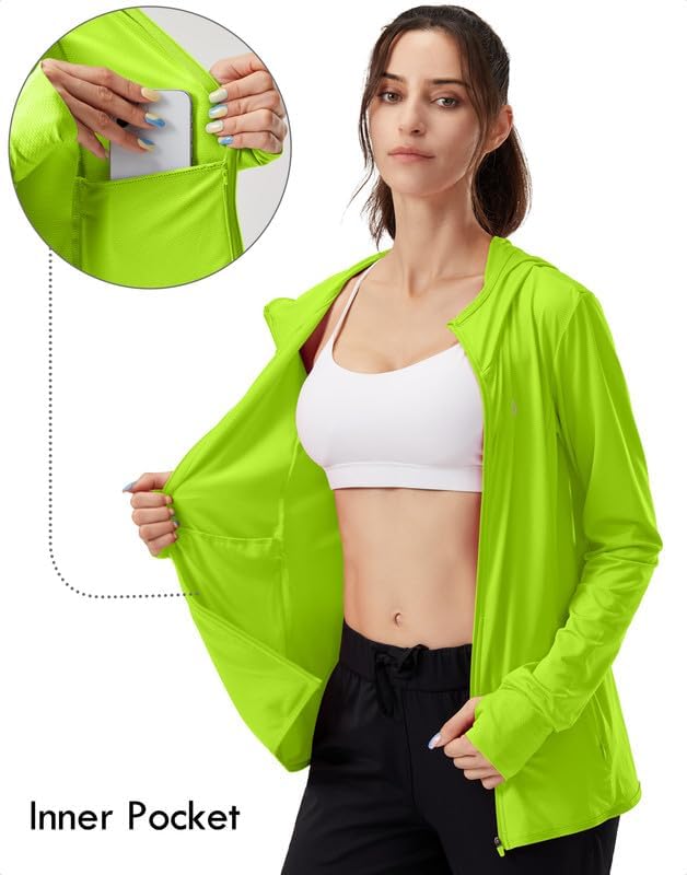 Soothfeel Women's Sun Protection Hoodie Jacket - Lightweight UPF 50+ Long Sleeve with Pocket for Outdoor Activities