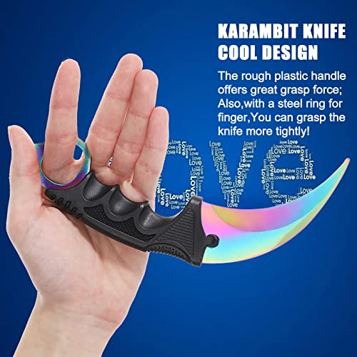 Karambit Knife - Stainless Steel Fixed Blade with Sheath - Multicolour