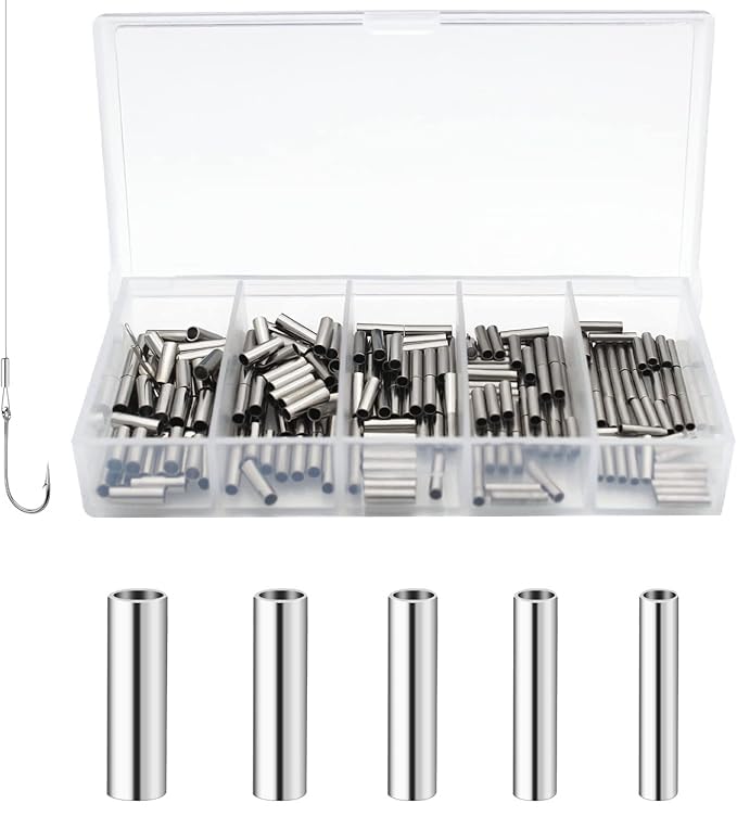 Copper Crimp Sleeves Kit - 500pcs Corrosion-Resistant Fishing Leaders
