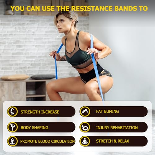 Pull Up Resistance Band - Natural Latex Exercise Band for Strength - Black