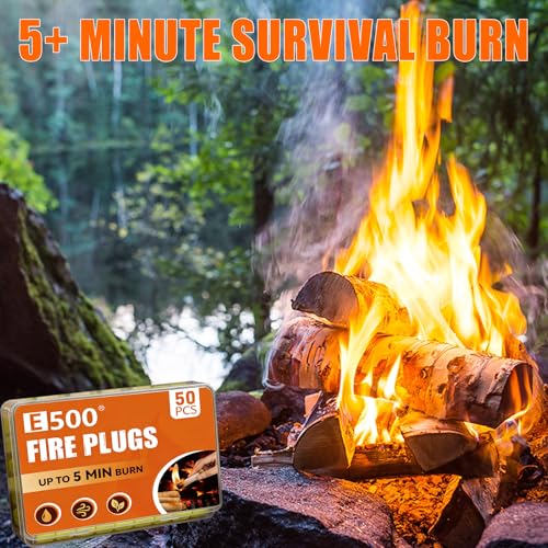 Fire Starter Plugs - 50 Pack Odorless Cotton, Yellow