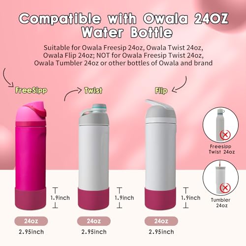 Silicone Water Bottle Boot - 2PCS Protective Sleeve for Owala 24oz, 32oz, 40oz