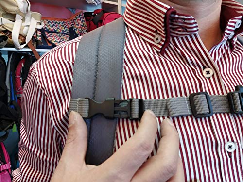Universal Backpack Sternum Strap - Adjustable Nylon Chest Belt - Wolf Grey