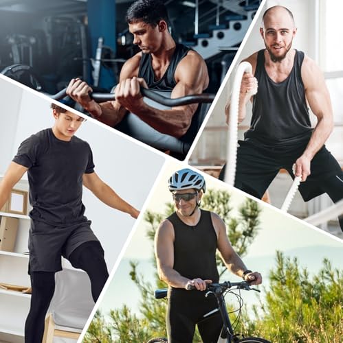 Men's 3/4 Compression Running Pants - Quick Dry - Small/Black