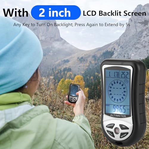 8-in-1 Outdoor Altimeter, Compass, Thermometer & Barometer