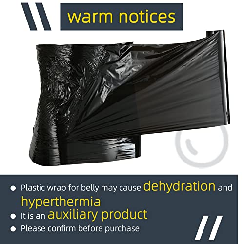 Gersoniel 1 Roll Body Wrap Plastic 60 Meters Black Stomach Sweat