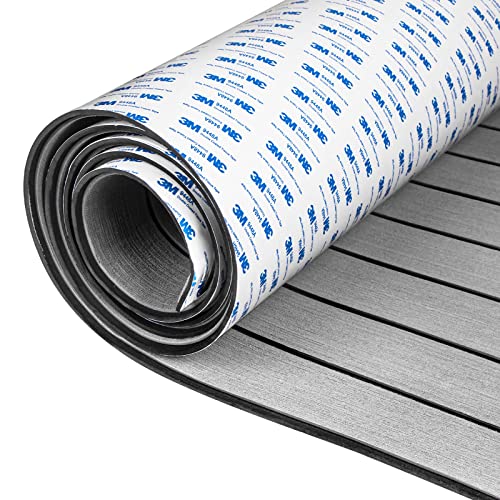 Non-Slip EVA Foam Boat Decking Sheet - Gray with Black Seam Lines - 48"L x 16.8"W