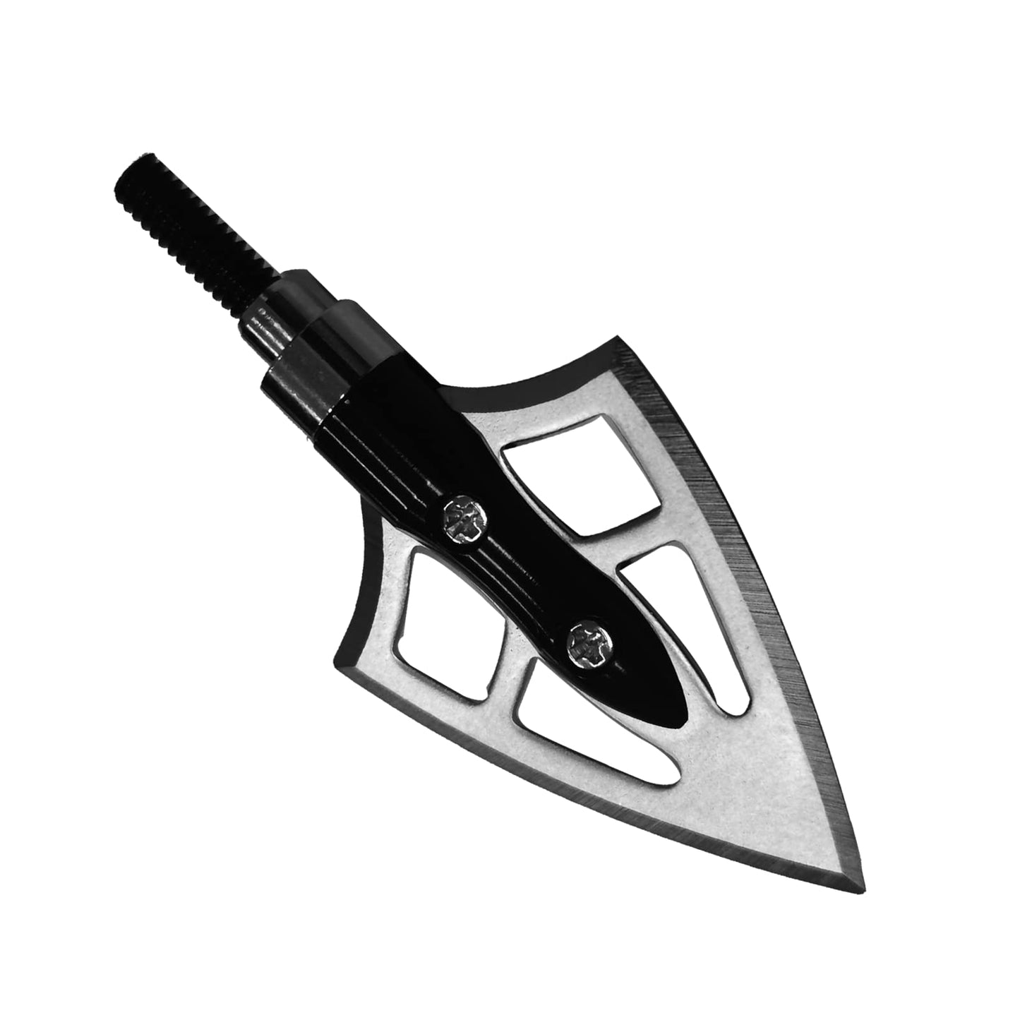 LeeMui Aluminum Hunting Archery Broadheads Blades Grain Screw-in Arrow Heads Tips Portable Case for Arrowheads Broadheads Black