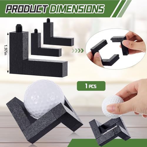 Wooden Golf Ball Display Stand - 1.97 Inch Black Rack - 1 Pack