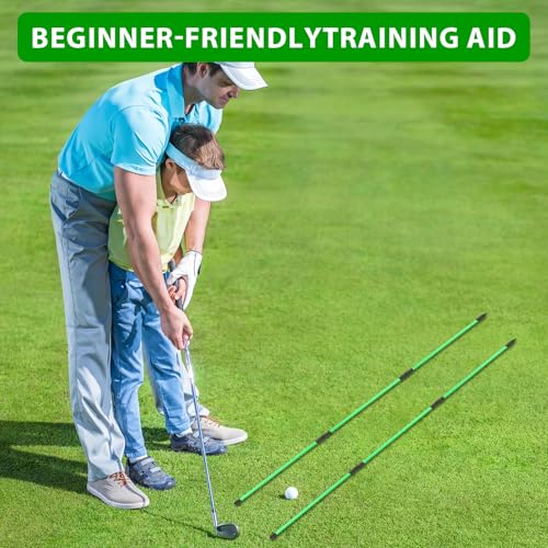 Golf Alignment Sticks - 48" Foldable Training Aid (2 Pack)