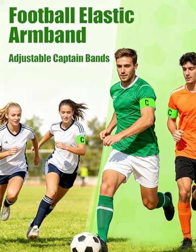 Captain's Armband Set - 6 Green Soccer & Rugby Armbands