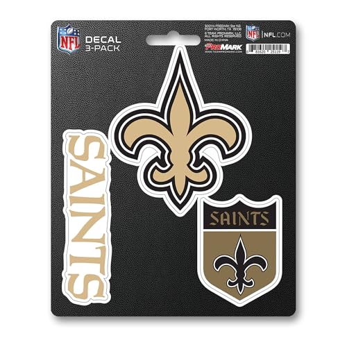 New Orleans Saints Team Decal 3-Pack - 5x7.5 Inch Vinyl Stickers