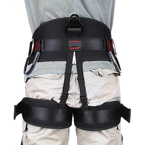 Adjustable Half-Body Climbing Harness Safety Belt with 4 Gear Hooks, 25kN, 300kg