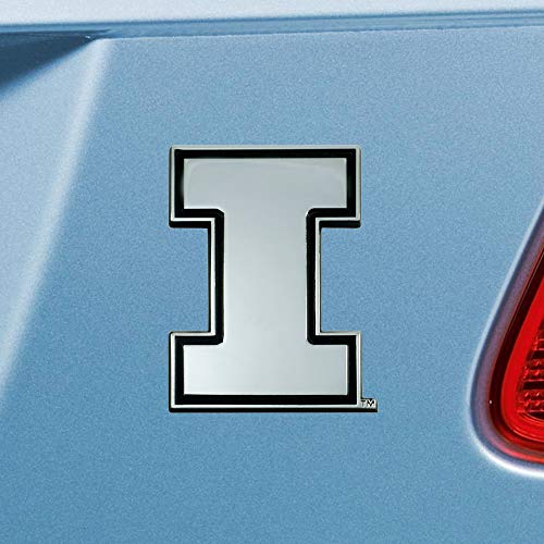 Chrome Emblem - Illinois Illini - 3" x 3" - Fan Pride