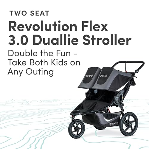 Duallie Jogging Stroller - All Terrain, Adjustable Handlebar - Graphite Black