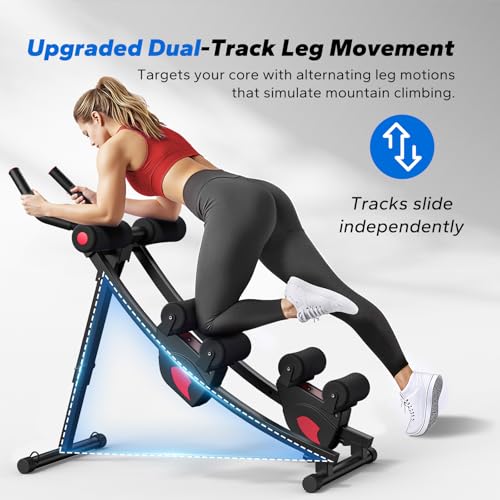 Adjustable Ab Trainer Machine for Core Workout - Black & Red