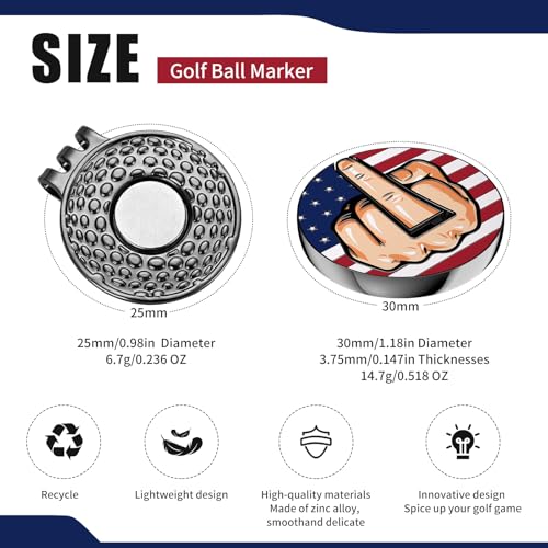 Magnetic Middle Finger Golf Ball Marker Set - USA Background