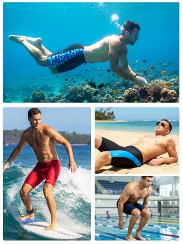 Men's Swim Jammers - 11-Inch Inseam, Black, Size 28-40, Athletic Racing Swimwear