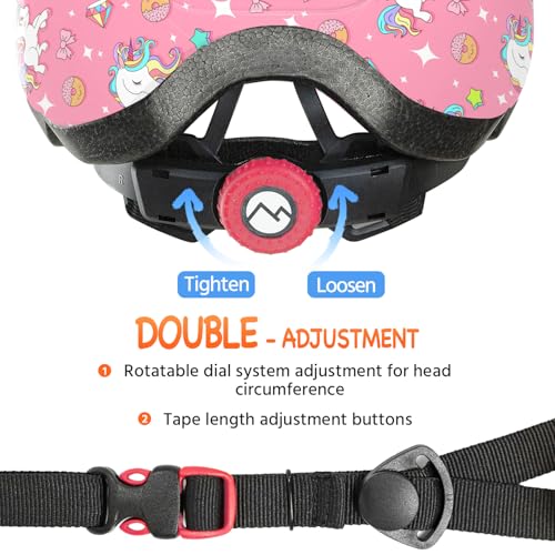 Toddler Bike Helmet for Ages 1-6 - Rainbow Unicorn - Size S