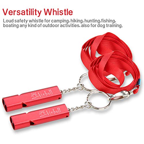 Double-Tube Survival Whistle - Loud Aluminum Alloy - Red