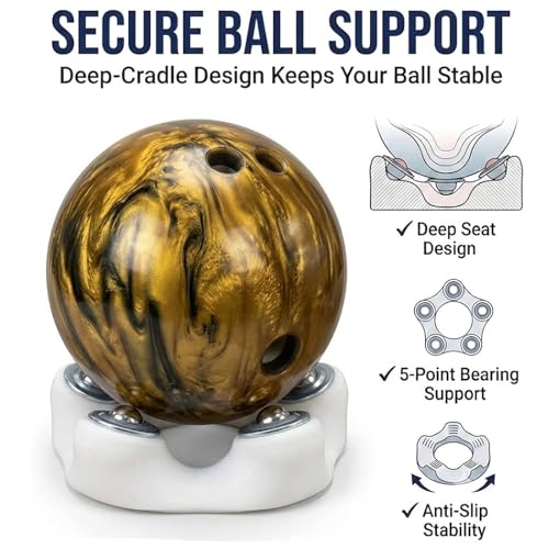 Bowling Ball Spinner & Rotating Cup Holder - Heavy-Duty Stand for Cleaning & Polishing