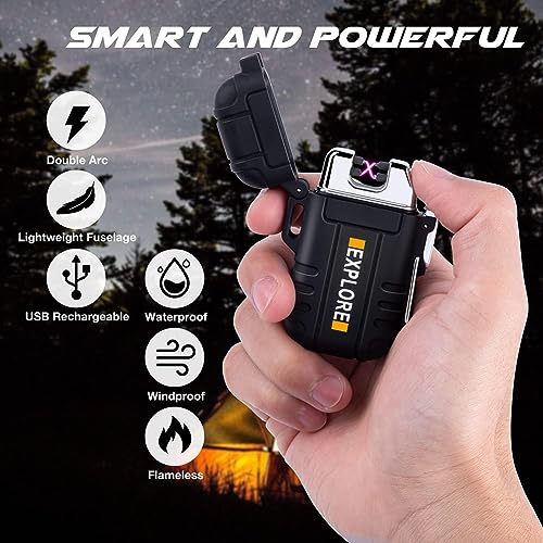 Electric Lighter Rechargeable Dual Arc Plasma Waterproof Matches