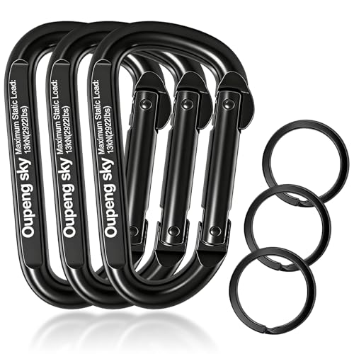 Carabiner Clip - Heavy Duty Carabiners,Carabeaner D Ring Shape,Small