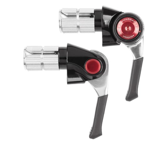 microSHIFT | Bar End Shifter Set | 10-Speed Road | Double/Triple | Shimano Compatible | Silver