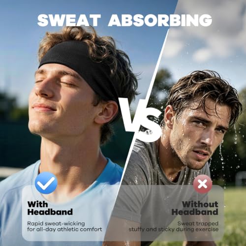 Breathable Sweatband for Running - White Sport Headband