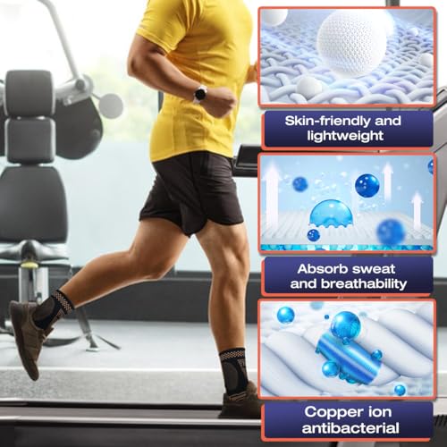 Copper Ankle Brace Compression Sleeve for Men & Women - Medium