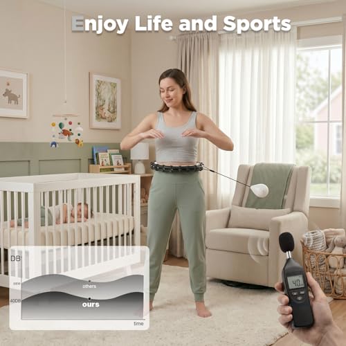 Quiet Detachable Knots Fitness Hula Hoop - Black