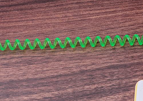 Spiral Retractable Keychain - 3 Pcs Green Spring Coil with Ring