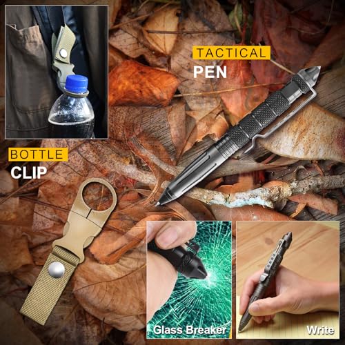 Survival Kit 219Pcs with 14-in-1 Tools, Axe, Lantern & Water Filter – Black (MLIPDC) - Father's Day Gift