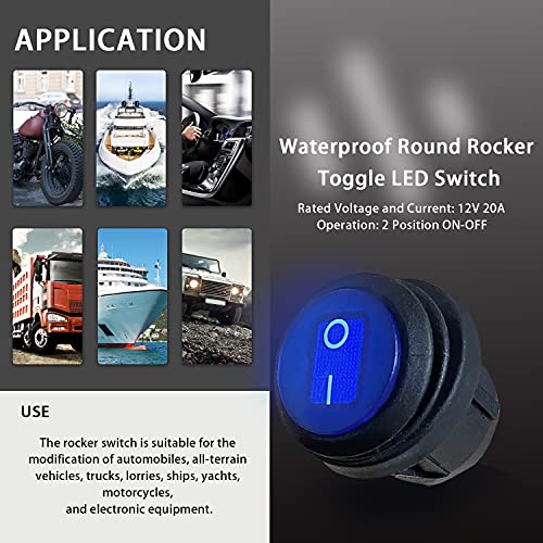 Waterproof Rocker Switch LED Light - 3PCS Multicolored