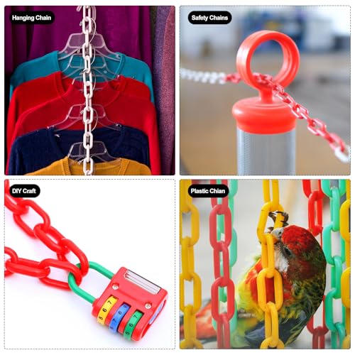PATIKIL Plastic Chain Links, 200 Foot Safety Chains, Orange Plastic Chains for Barriers, Crowd Control, Queue Lines, Parking, Fences, Gate, Concerts, and Decoration